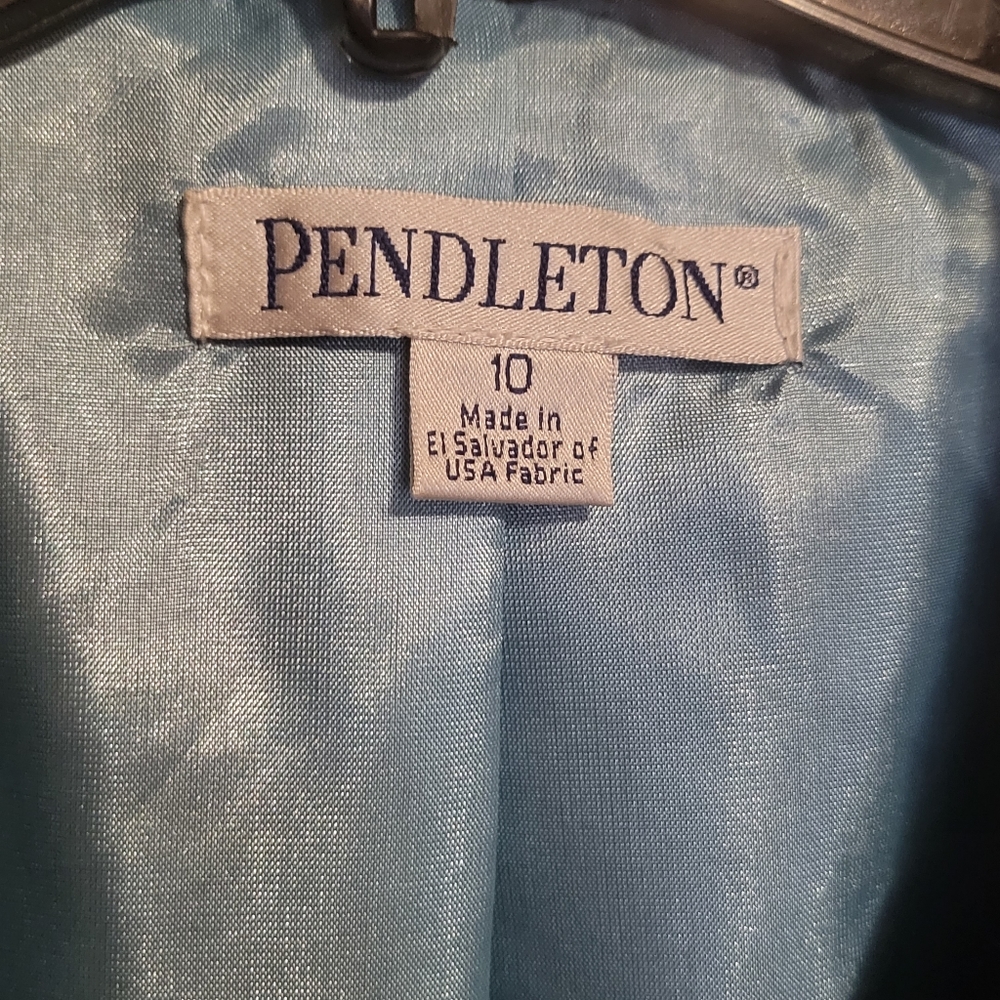 Pendleton Wool Multi-Colored Plaid Blazer With Poc - image 3